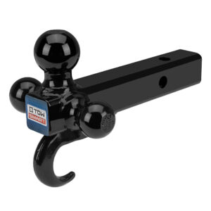 Class 3/4 Up to 10,000 lb. 1-7/8 in., 2 in, and 2-5/16 in. Ball Diameters Adjustable Trailer Tri-Ball Mount with Hook