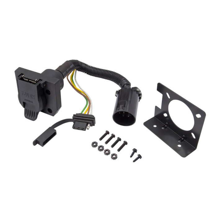 Vehicle Wiring Adapter - 7 Way Blade and 4 Flat, Ford, GM, Dodge