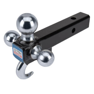 Tri-Ball Trailer Hitch Ball Mount with Hook - Chrome - Up to 10000 lb