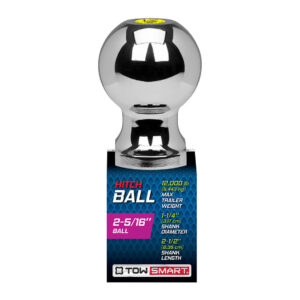 Class 4 12,000 lb. 2-5/16 in. Ball Diameter, 1-1/4 in. Shank Diameter, 2-1/2 in. Shank Length Chrome Trailer Hitch Ball
