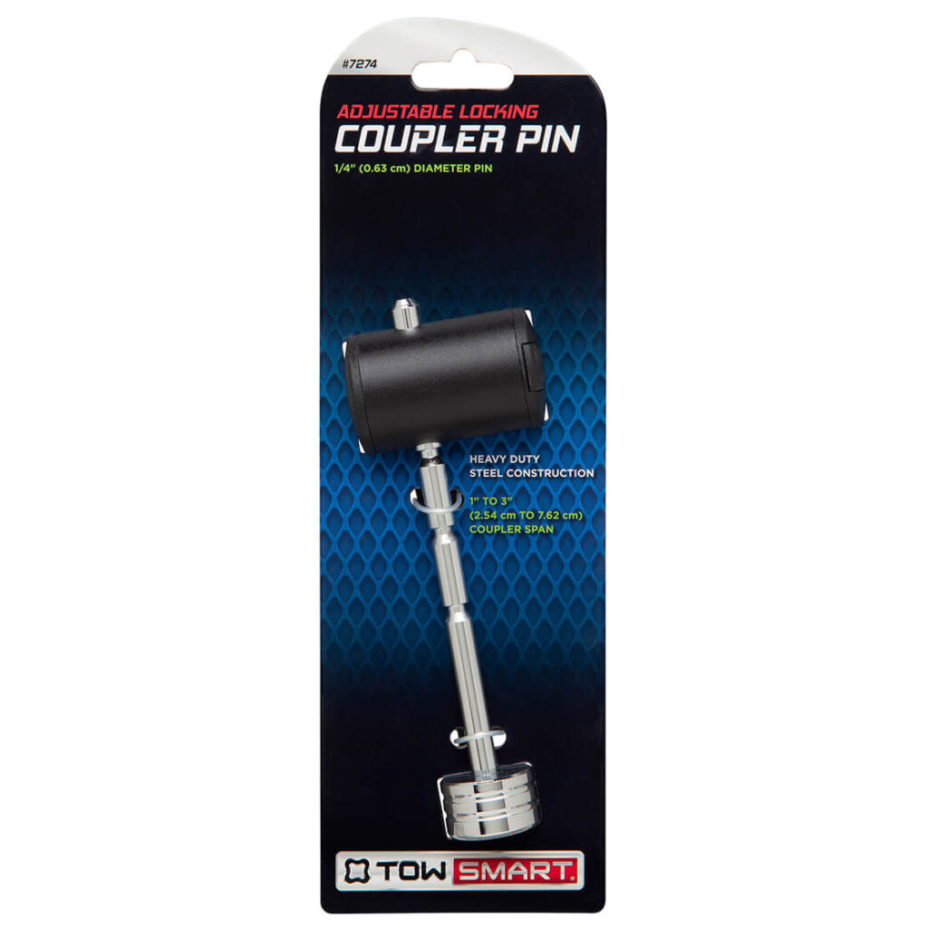Automationpro Universal Heavy Duty Adjustable Trailer Hitch Lock - Stainless Steel, Fits Most Couplers, Yellow