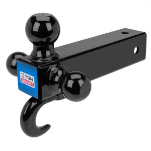 Class 5 Up to 14,000 lb. 1-7/8 in., 2 in, and 2-5/16 in. Ball Diameters Adjustable Trailer Tri-Ball Mount with Hook